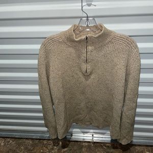 Vintage American Eagle Sweater Women’s Size XLarge Tan Lambs wool 1/4 Zip Up